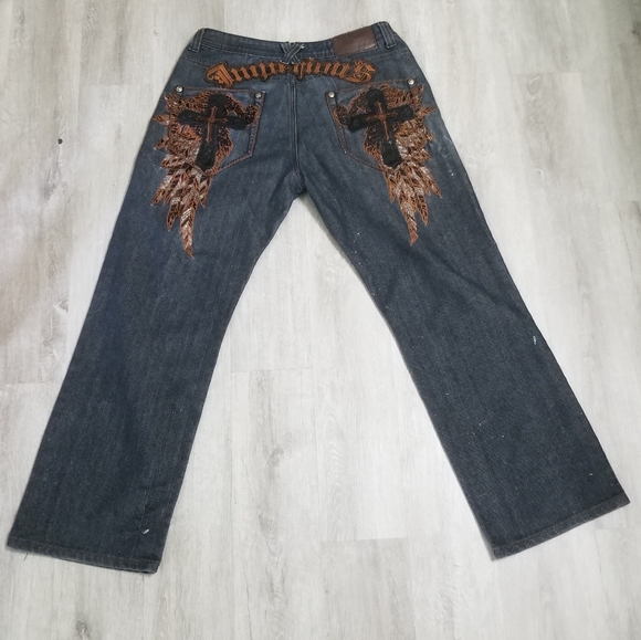 imperious Other - Vintage Y2K Imperious Delf Trading Denim Embroidered Jeans Size W36 x L34